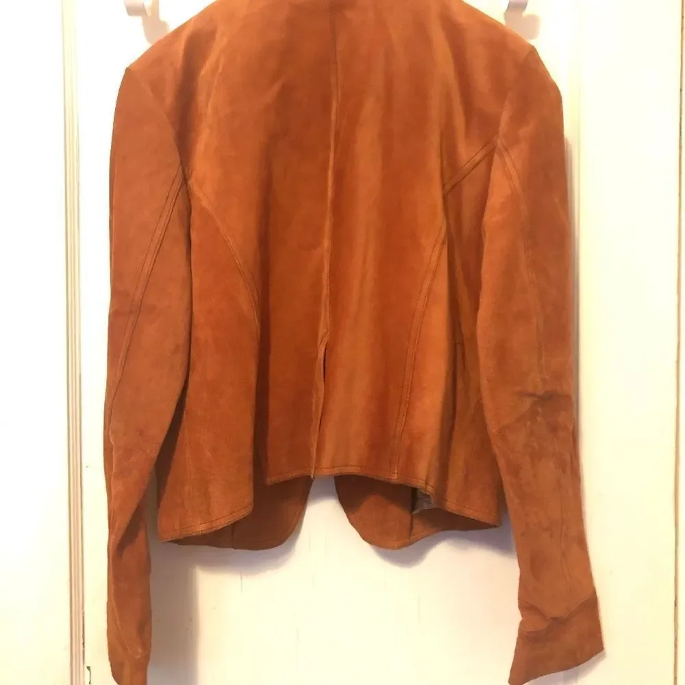 Wilson's leather rust orange suede blazer jacket - Picture 3 of 5